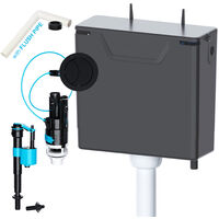VIVA Slimline Concealed Dual Flush WC Toilet Cistern Bottom OR Side Entry with Pipe