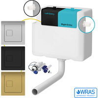 Right Entry Cistern & Brushed Brass Button