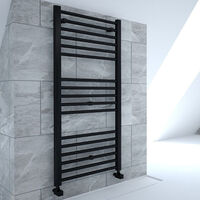 1400mm x 600mm Straight Heated Towel Rail Ladder Radiator - Matt Black