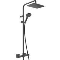 hansgrohe Vernis Shape EcoSmart Showerpipe 230 Thermostatic Shower Mixer - Matt Black - 26097670