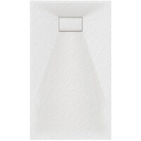 Luxury 800 x 1000mm Low Profile Textured Shower Tray and Waste - White