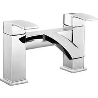 Curved Solid Brass Chrome Lever Bath Filler Tap