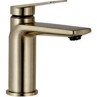 Luxury Sleek Modern Standard Mono Basin Mixer - Brushed Brass