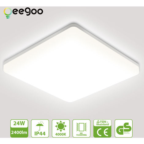 24W LED Deckenleuchte Deckenlampe Wohnzimmer Badleuchte Küche Dimmbar IP44 Lampe 