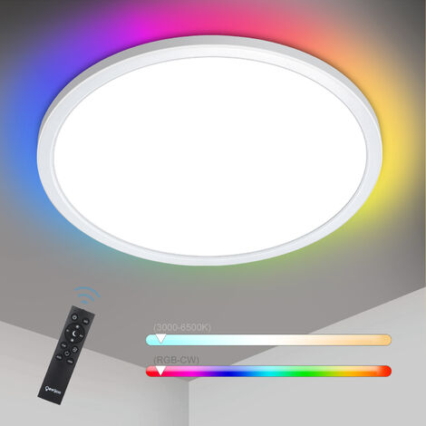 LED Deckenleuchte Dimmbar Ultraslim Deckenlampe mit Fernbedienung Wohnzimmer DE