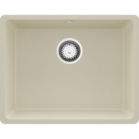 Evier Cuisine En Granit Beige 76x47cm, Lavabo 1 Bac + Kit De Vidage, Évier à Encastrer Au Meuble 80cm London Slim De Primagran 88505416