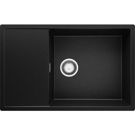 Evier Cuisine en Granit Noir, 58 x 50 cm, Lavabo 1 bac + Kit de Vidage,  Évier à Encastrer de Primagran : : Mode