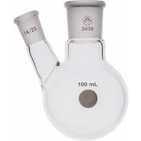A PLUS Round Bottom Flask Two Neck 100ml Centre Joint 24/29 Angled Joint 14/23