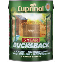 Cuprinol 5111363 Ducksback 5 Year Waterproof for Sheds & Fences Autumn Gold 5L