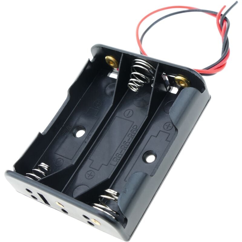 3x AA Batteriefach mit losen Drähten - AA - Aufbewahrungsboxen