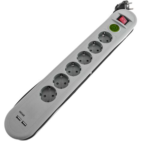 BeMatik - 6 250V fach USB mit energiesparen 2 16A Steckdosenleiste und