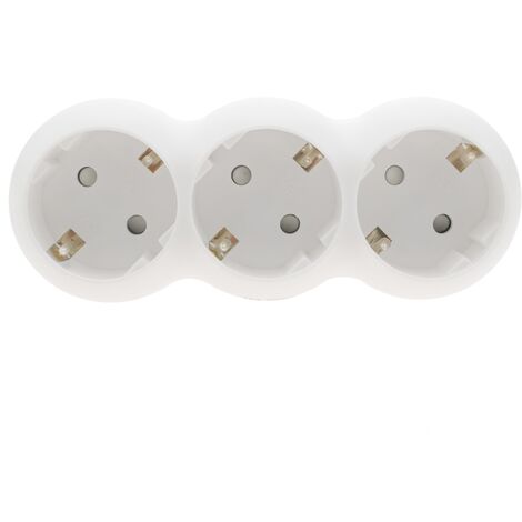 Bematik Stecker Adapter Multiplikator Schuko Dreifach Wei Gerundet