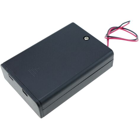 BeMatik - Halter in Box für 3 Batterien LR6 AA 1,5V mit Schalter