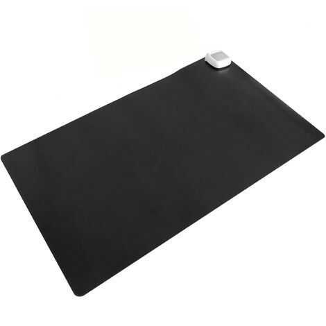 PrimeMatik - Heizteppich Thermisches Heizmatte Beheizter Teppich  Pad-Schreibtisch 60x36cm 65W schwarz