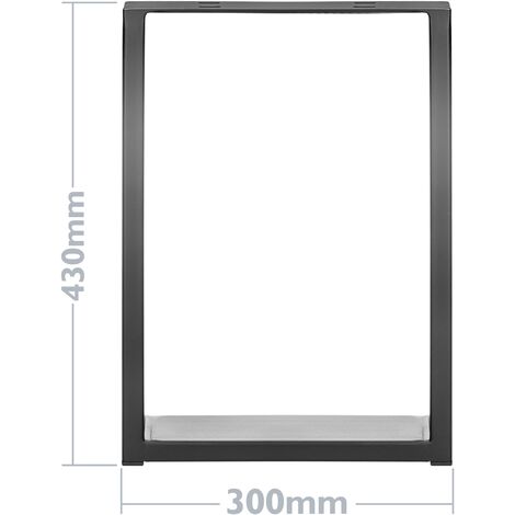 PrimeMatik - Beine für kleiner Tisch rechteckig aus Stahl 300 x 80 x 430 mm  2-pack