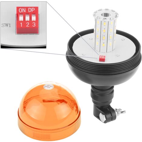 PrimeMatik - Rotierendes gelbes LED-Blitzlicht für Notfälle 12-24 Vdc mit  austauschbarer Halterung