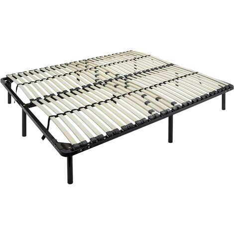 Somier Negro multiláminas con reguladores lumbares (con Patas incluídas) Metalizado anticorrosion Varias Medidas 140x200cm