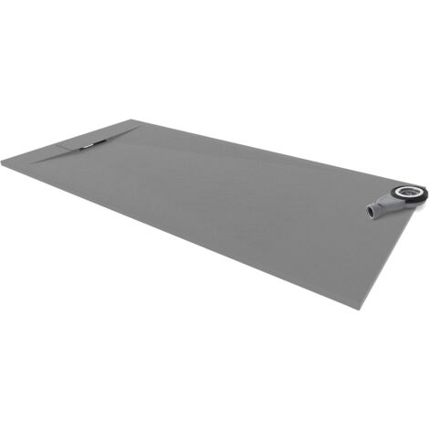 Plato de Ducha Extraplano SMC POLAR 80x180 cm - Gris RAL7030 - Antideslizante, Textura Piedra, Duradero - Incluye Sifón
