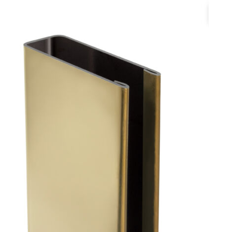 Perfil en U 6 y 8 mm con 190 cm para mampara de ducha walk-in en acero inoxidable 304 champagne gold 8K (pulido espejo en dorado) perforado