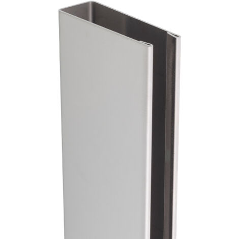 Perfil en U 6 y 8 mm con 200 cm para mampara de ducha walk-in en acero inoxidable 304 cromado 8K (pulido espejo) perforado