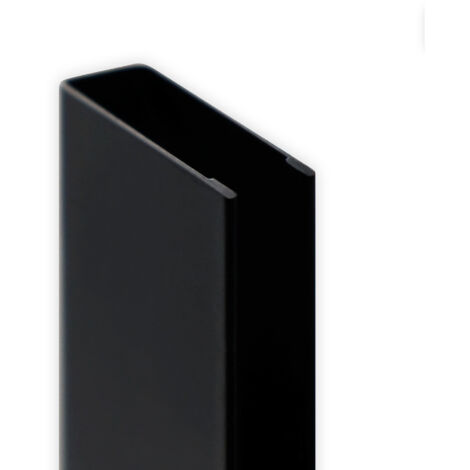 Perfil en U 10 mm con 200 cm para mampara de ducha walk-in en acero inoxidable 304 negro mate perforado