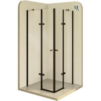 Mampara de Ducha Alice 70x100x180cm, REVERSIBLE, Puertas Abatibles, Ajuste 69.3-71.3x99.3-101.3cm, Cristal Templado Transparente 6mm