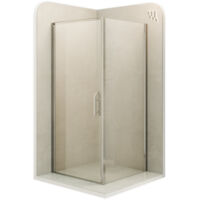 Mampara de Ducha Nicole 85x80x195cm, REVERSIBLE, Puerta abatible 85 cm, Ajuste 83,5-85,5x79,3-80,8cm, Perfiles Cromados, Cristal transparente 8mm