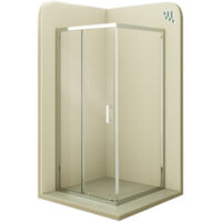 Mampara de Ducha Dora 75x130x190cm, REVERSIBLE, Puerta Corredera, Ajuste 72.5-74.5x127.5-129.5cm, Cristal Templado Transparente 6mm