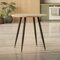 Mesa de comedor / cocina Corin 80x80x75 cm para 2 a 4 personas Tablero en melamina de 25 mm Patas metálicas negras MOG Casa