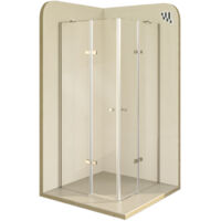 Mampara de Ducha Alice 115x120x190cm REVERSIBLE Puerta abatible, Ajuste 114,3-116,3x119,3-121,3cm Perfiles Cromados, Cristal transparente 6mm