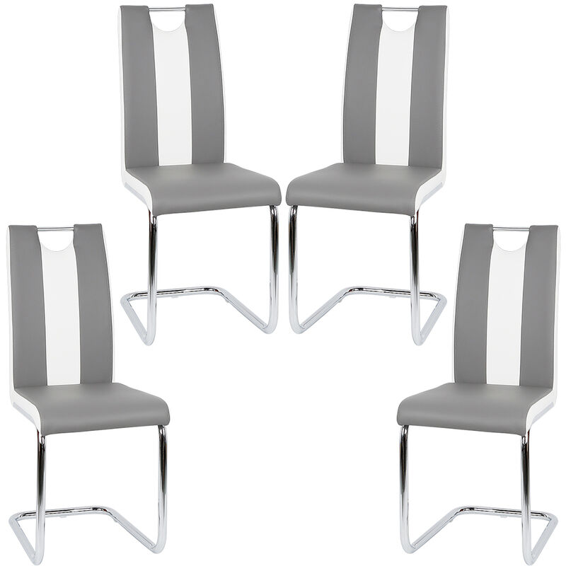 Pack 4 sillas color blanco Merak modernas salon cocina polipiel comedor 98x55x43 