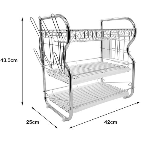 NETEL-estante organizador de pared para la cocina, escurridor colgante de  secado, soporte para cuencos de 2/3 niveles con bandeja de drenaje