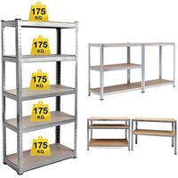 Estantería metálica estantes estanteria de almacenamiento garaje almacen taller para cargas pesadas 5 estantes
