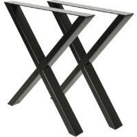 2x patas de mesa marco de mesa de metal patas de mesa corredores de mesa juego de base de mesa 67x72cm diseño en forma de X