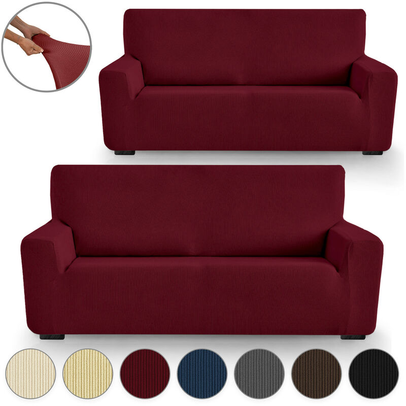 Eiffel Textile Funda sofa elastica lavable lisa. protector cubre adaptable desmontable ajustable transpirable. con pack milan duo set 3+2 plazas