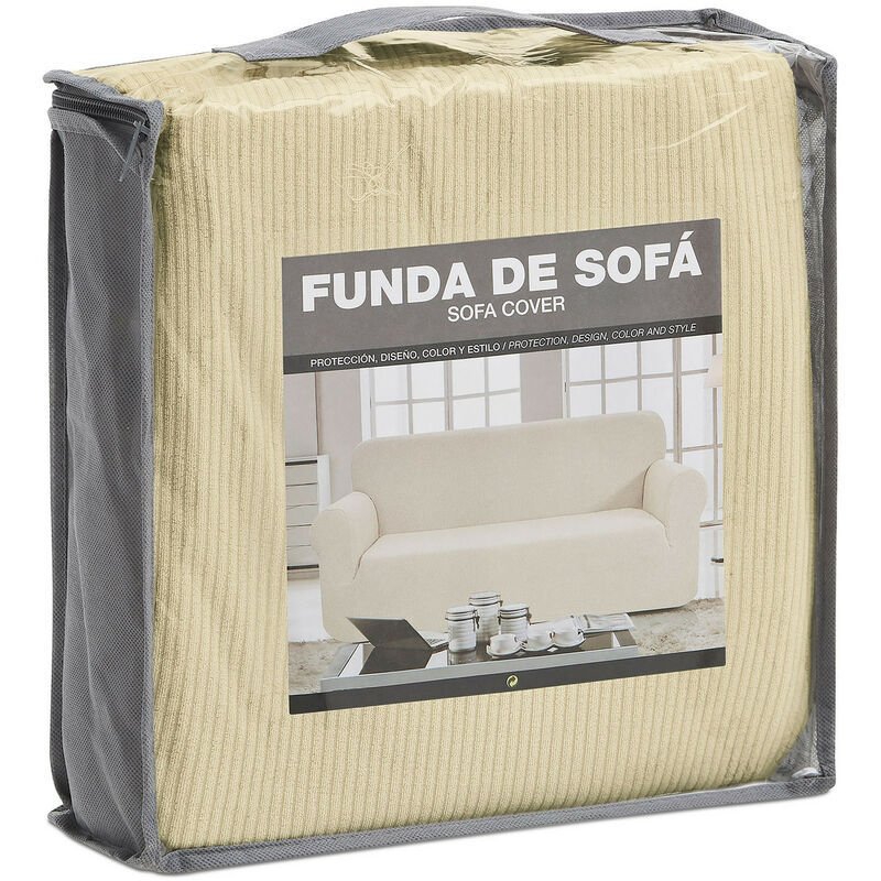 Funda de sofá Troya 3 plazas clic clac elástica gris 180 - 200 cm