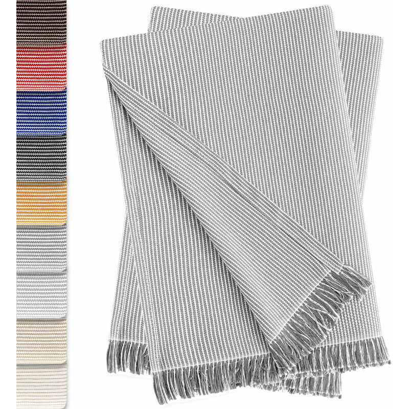 Pack de 2 Plaids Colchas Multiusos 180 x 260 cm Gris Oscuro