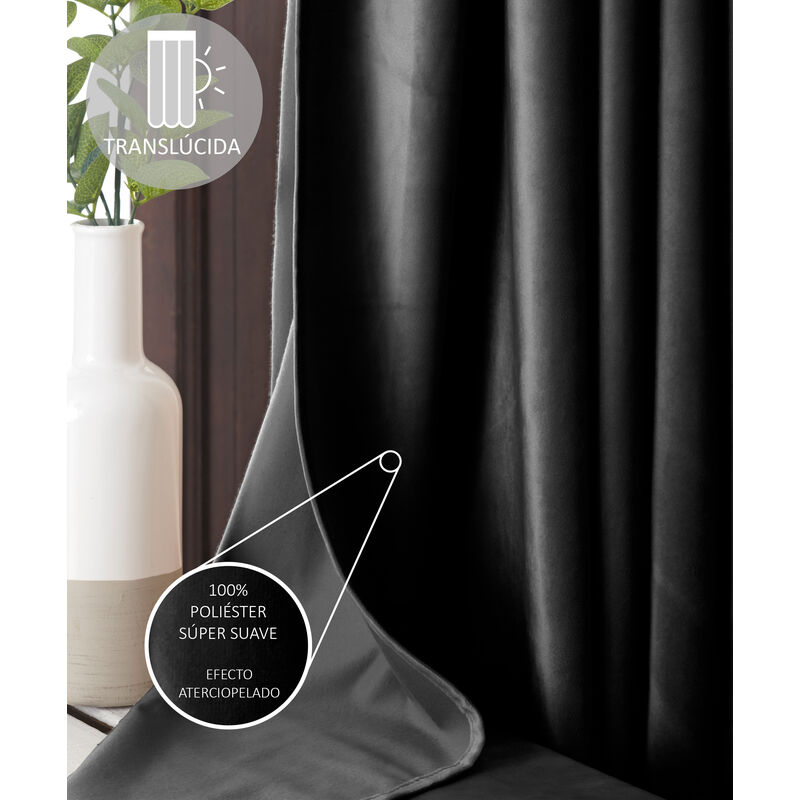 55 in/140 cm de ancho, panel de cortina de lino con ojales, cortina con  anillas, cortina de ventana con anillas, cortina con ojales -  España