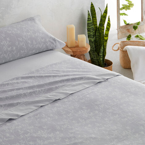 Vipalia - Juego Sabanas cama 150 Franela 3 Piezas. Sabanas invierno 100%  Algodon Súper Suave. Set sabanas Encimera, Bajera Ajustable y Funda  Almohada. Diseño de rombos. Color Gris. Cama 150 cm