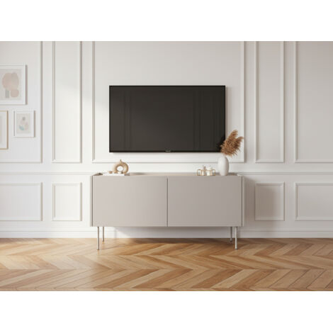 BOBOCHIC - Meuble TV 2 portes 120 cm ATLAS Beige (1/5)