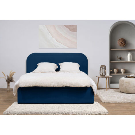 BOBOCHIC - Lit coffre CASSIOPEE 160x200 Bleu foncé (1/5)