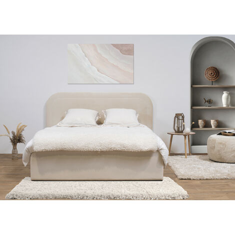 Bobochic – Lit coffre CASSIOPEE 140x190 cm – Coffre intégré – Revêtement velours 100% polyester – Fabrication française – Montage facile (1/5)