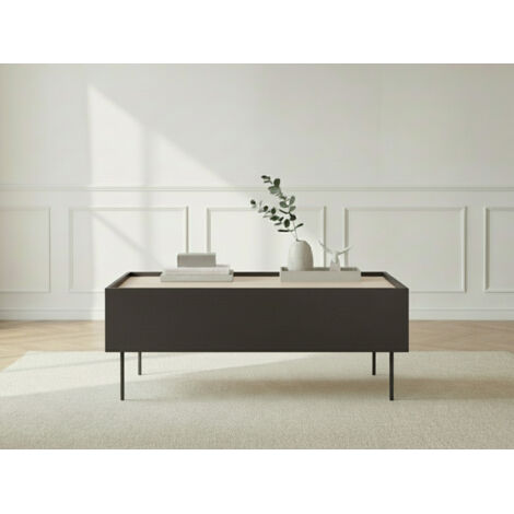 BOBOCHIC - Table basse avec 2 tiroirs 120 cm ATLAS   Noir (1/5)
