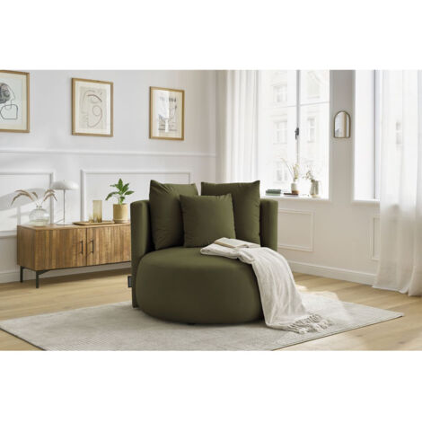BOBOCHIC - Fauteuil CESAR velours Vert clair (1/5)