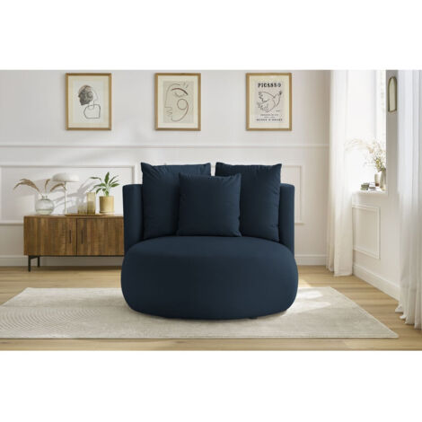 BOBOCHIC - Fauteuil CESAR velours Bleu (1/5)