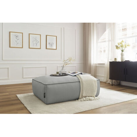 BOBOCHIC - Pouf BOHEME velours côtelé Gris clair (1/5)