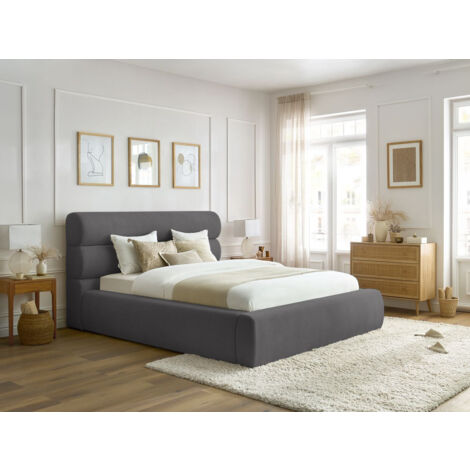BOBOCHIC - Lit coffre JAGNA 160x200 Gris foncé (1/5)