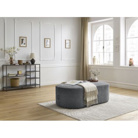 BOBOCHIC - Pouf pour canapé modulable ROUSSEAU tissu texturé   Gris foncé (1/5)