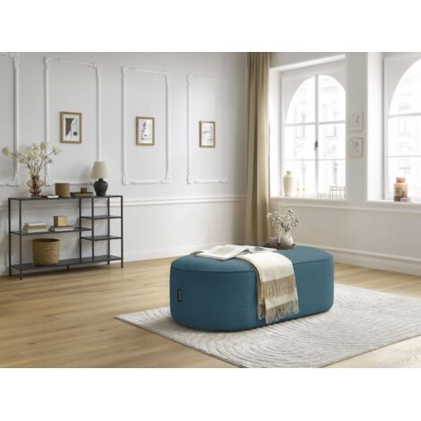 BOBOCHIC - Pouf pour canapé modulable ROUSSEAU velours côtelé Bleu foncé (1/5)