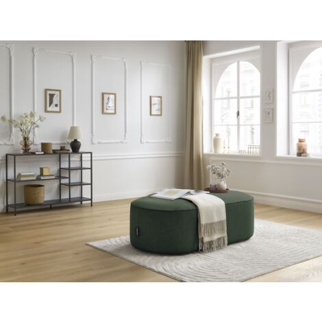 BOBOCHIC - Pouf pour canapé modulable ROUSSEAU tissu chiné Vert (1/5)